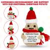 DAFURIET Positive Christmas Potato, 3 inch Knitted Wool Doll with Card for Cheer Up Gifts and Party Decorations, Cute Wool Potato Crochet Doll for Birthday Gifts (Christmas Potato) view 3