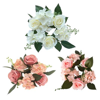 Muzrunq Candle Rings Wreaths Artificial Rose Candle Wreath Center Silk Flower Christmas Candle Ring Holder 4 Inch for Wedding Centerpiece Party Home Table Decor White