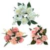 Muzrunq Candle Rings Wreaths Artificial Rose Candle Wreath Center Silk Flower Christmas Candle Ring Holder 4 Inch for Wedding Centerpiece Party Home Table Decor White view 1