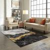 Large Area Rugs 6x9ft, Contemporary Style Living Room Rug, Black Gold Marble Textured Indoor Decor Carpet, Non-Slip Large Area Easy to Clean for Kids Boys Girls Game Room Tea Table Sofa view 2