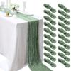 20 Pcs Sage Green 10FT Cheesecloth Table Runner 23"x120" Gauze Boho Table Runner Romantic Cheese Cloth Table Runners Rustic Sheer Runner for Wedding Birthday Party Engagement Bridal Baby Shower Decor view 1