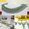 20 Pcs Sage Green 10FT Cheesecloth Table Runner 23"x120" Gauze Boho Table Runner Romantic Cheese Cloth Table Runners Rustic Sheer Runner for Wedding Birthday Party Engagement Bridal Baby Shower Decor view 2