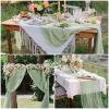 20 Pcs Sage Green 10FT Cheesecloth Table Runner 23"x120" Gauze Boho Table Runner Romantic Cheese Cloth Table Runners Rustic Sheer Runner for Wedding Birthday Party Engagement Bridal Baby Shower Decor view 3