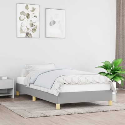 THOYTOUI Bed Frame,Beds Accessories Bedroom Furniture Interior Furniture Suitable for Apartment Bedroom Guest Room Hotel Light Gray 39.4"x74.8" Twin Fabric