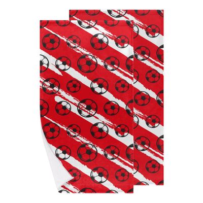 bisibuy Football Red White Black Hand Towels for Bathroom 28.3 x 14.4 Decorative Kitchen Hand Towel Soft Absorbent Bathroom Towels Set of 2 Kitchen Drying Towels Home Farmhouse Decor Gifts