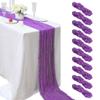 10 Pcs Purple Cheesecloth Table Runner 10FT Romantic Cheese Cloth Table Runners Boho Gauze Table Runner Rustic Sheer Runner for Wedding Engagement Bridal Baby Shower Birthday Party Spring Table Dcor view 1