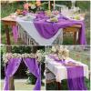 10 Pcs Purple Cheesecloth Table Runner 10FT Romantic Cheese Cloth Table Runners Boho Gauze Table Runner Rustic Sheer Runner for Wedding Engagement Bridal Baby Shower Birthday Party Spring Table Dcor view 3