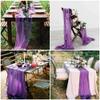 10 Pcs Purple Cheesecloth Table Runner 10FT Romantic Cheese Cloth Table Runners Boho Gauze Table Runner Rustic Sheer Runner for Wedding Engagement Bridal Baby Shower Birthday Party Spring Table Dcor view 4