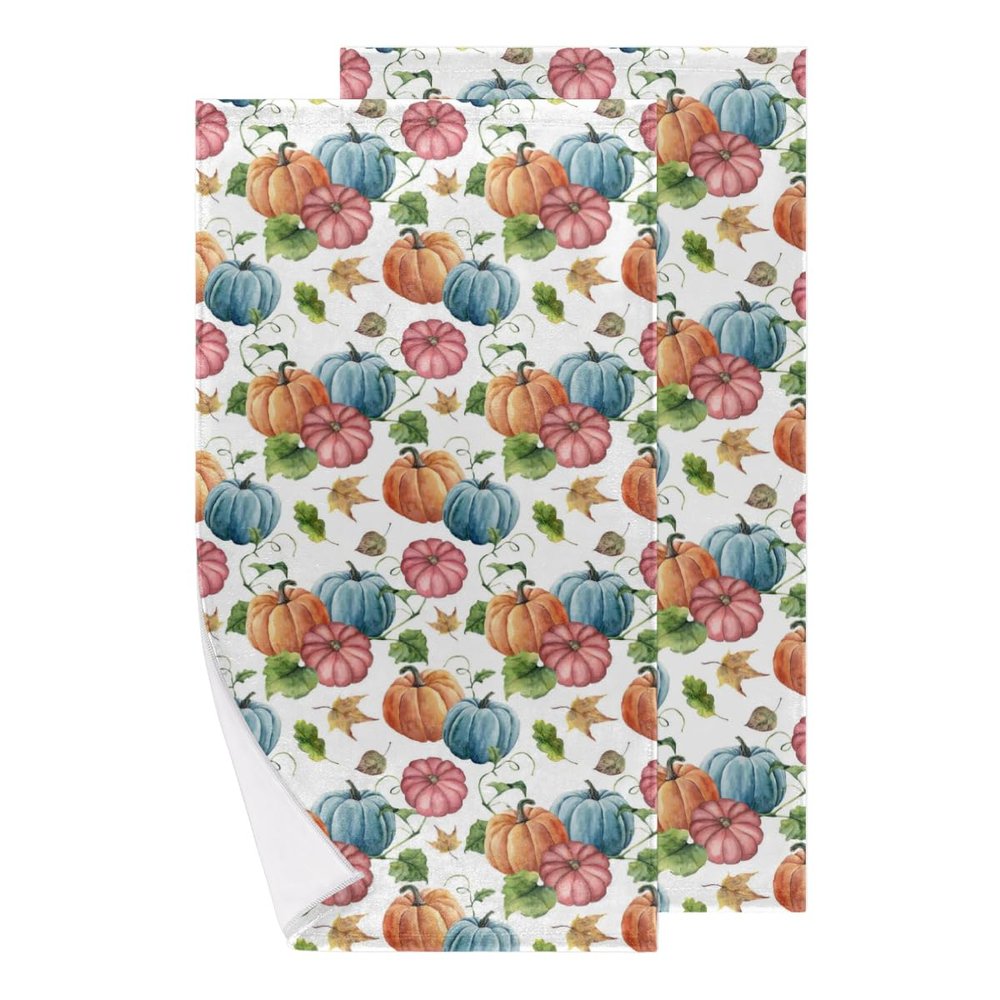 bisibuy Sweet Pumpkins Bathroom Hand Towels Decorative Set of 2 Kitchen Towels Lightweight Absorbent Hand Towels for Bathroom Hand Kitchen Home Decor Gifts