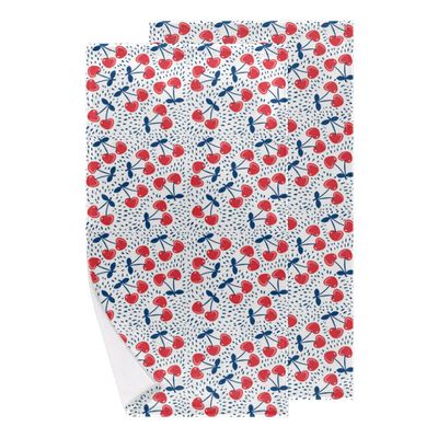 bisibuy Cherry Blue Drops Hand Towels for Bathroom 28.3 x 14.4 Decorative Kitchen Hand Towel Soft Absorbent Bathroom Towels Set of 2 Kitchen Drying Towels Home Farmhouse Decor Gifts
