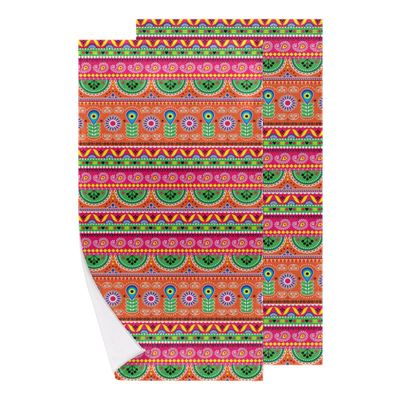 bisibuy Bright Boho Art Bathroom Hand Towels Decorative Set of 2 Kitchen Towels Lightweight Absorbent Hand Towels for Bathroom Hand Kitchen Home Decor Gifts