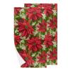bisibuy Poinsettia Flowers Hand Towels for Bathroom 28.3 x 14.4 Decorative Kitchen Hand Towel Soft Absorbent Red Green Bathroom Towels Set of 2 Kitchen Drying Towels Home Farmhouse Decor Gifts view 1