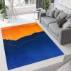ERAYNA Orange Blue Fashion Creative Geometric Area Rugs, Simple Orange Blue Non-Slip Kids Rug, Upholstery Rug with Non-Slip Backing for Kids Boys Girls Bedroom Living Room Dining Room Study 2ftx3ft view 2