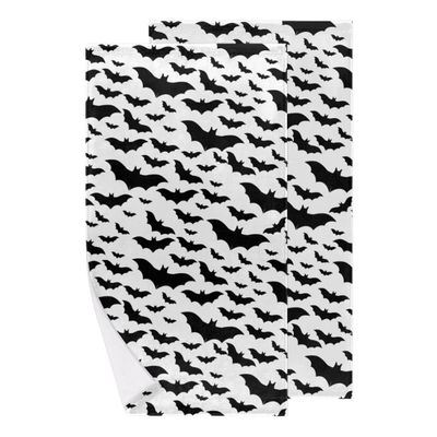 bisibuy Halloween Hand Towels for Bathroom 28.3 x 14.4 Decorative Kitchen Hand Towel Soft Absorbent Scary Black White Bathroom Towels Set of 2 Kitchen Drying Towels Home Farmhouse Decor Gifts