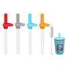 4PCS Zak Straws Replacement Compatible with Zak Designs 15oz Water Bottle,Transparent and Food Grade,Reusable straws With Cleaning Brush view 1