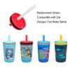 4PCS Zak Straws Replacement Compatible with Zak Designs 15oz Water Bottle,Transparent and Food Grade,Reusable straws With Cleaning Brush view 3