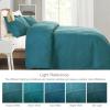 Exclusivo Mezcla Oversized King Quilt Set- Teal Cal King Quilts Bedding Set with 2 Pillow Shams, Modern Bedspread with Striped Pattern, Soft Lightweight Bedspreads Coverlets for All Seasons view 3