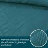 Exclusivo Mezcla Oversized King Quilt Set- Teal Cal King Quilts Bedding Set with 2 Pillow Shams, Modern Bedspread with Striped Pattern, Soft Lightweight Bedspreads Coverlets for All Seasons view 4