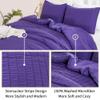 AveLom Dark Purple Seersucker California King Comforter Set (104x96 inches), 3 Pieces-100% Soft Washed Microfiber Lightweight Comforter with 2 Pillowcases, All Season Down Alternative Bedding Set view 4