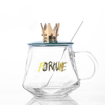 DaMga Bear handle glass mug office bubble tea mug girl coffee mug for home use