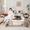 Erosebridal Rustic Farmhouse Comforter Set, Wooden Barn Door Country Bedding Set Full Size for Kids Boys Teens Adult Room, Western Cowboy Horseshoe Duvet Insert Butterfly Cowgirls Quilt, Gray Brown view 3