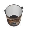 African Animal Leopard print Laundry Hamper with Handle Waterproof Collapsible Organizer Baskets Circular Dirty Clothes Organizer Basket Portable Storage Bin for Bathroom Bedroom Dorm view 4