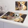 Cute Dog Corgi Dish Drying Mat Large 18"x 24" Dishes Drainer Mats for Kitchen Counter Super Absorbent Quick Drying Coffee Mat Dish Rack Pad,Rack Tableware Mat view 1
