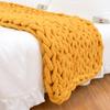 Gavilion Chunky Knit Blanket Throw, Soft Chenille Yarn Throw Blanket, Handmade Thick Cable Knit Crochet Blanket, Large Knit Chunky Throw Blanket for Couch Home Decor,Yellow,100 * 100 cm view 1