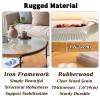Coffee Table Round 2-Tier 31.5" Wood Mid Century Modern Coffee Table with Storage Glass Coffee Tables for Living Room with Metal Frame Fashionable Boho End Table for Living Room Bedroom Office (Color view 4