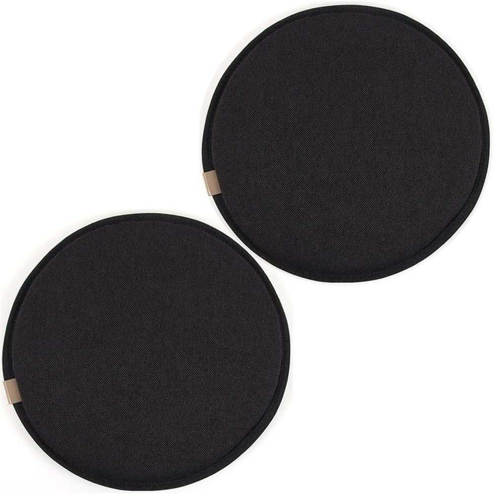 1/2/4 Pack Round Stool Chair Cushions,Round Kitchen Dining Seat Cushions with Buckle High Stool Chair Pads Bar Chair Cushion Set (Color : Black, Size : 30cm(2packs))