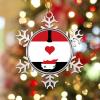 Zyadsinoudor Christmas Snowflake Ornament Syria Flag Holiday Keepsake I Love My Country 3 Inch with Single Sided International Holiday Ornament for Decorating Christmas Home view 1