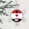 Zyadsinoudor Christmas Snowflake Ornament Syria Flag Holiday Keepsake I Love My Country 3 Inch with Single Sided International Holiday Ornament for Decorating Christmas Home view 2