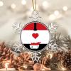 Zyadsinoudor Christmas Snowflake Ornament Syria Flag Holiday Keepsake I Love My Country 3 Inch with Single Sided International Holiday Ornament for Decorating Christmas Home view 3