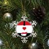Zyadsinoudor Christmas Snowflake Ornament Syria Flag Holiday Keepsake I Love My Country 3 Inch with Single Sided International Holiday Ornament for Decorating Christmas Home view 4