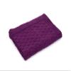 ARAN ISLE Fisherman Cable Knit Throw/Blanket 100% Virgin Wool 66.93 x 44.88 inches (Purple) view 3