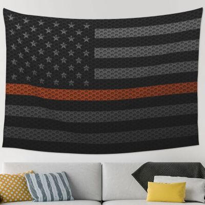 KOSPOGO Mesh Style United States Thin Orange Line Flag Tapestry Wall Hanging 90x60 Inch Bedroom Living Room Home Party Banner Decoration Tapestries