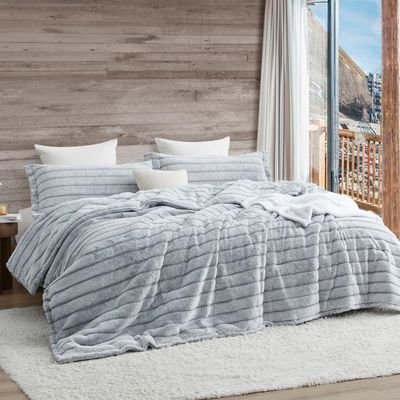 Byourbed Softer Than Soft - Coma Inducer Oversized King Comforter Set - Frosted Gray Stripe