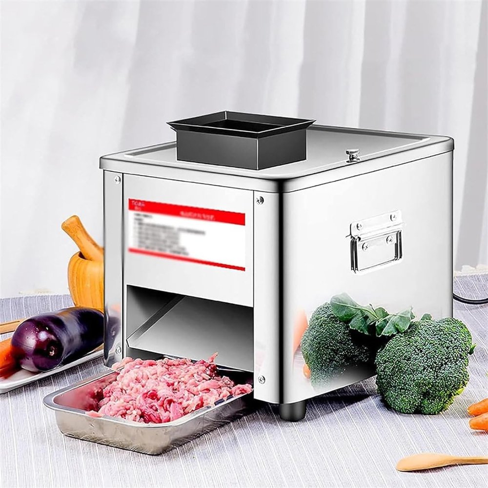 NYMFEA 850W Meat Cutter Slicer Cutting Machine Cube Shredded Meat 130KG/H Commercial Electric Lamb Slicer Bread Ham Commercial Meat Slicer, for Family and Commercial Use,7MM