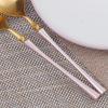 40 Pieces Pink Silverware Set, Pink Flatware Set, 18/8 Food-Grade Stainless Steel Cutlery Set for 10, Tableware Eating Utensils, Small Waist Grip, Dishwasher Safe view 3