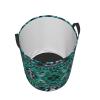 Blue and green geometric Laundry Basket with Handle Waterproof Laundry Hamper Portable Circular Dirty Clothes Hamper Foldable Storage Basket Lightweight Organizer Basket for Bathroom Bedroom view 4