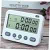Hemoton 2pcs Double Screen Digital Kitchen Timer Loud Alarm Countdown and Timer for Cooking and Laboratory Use Magnetic Backing No Battery Required White view 4