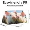 Lovely Pig Grass Tissue Box Cover, PU Leather Rectangular Tissue Box Case Organizer Holder Vanity Dresser Night Stand Table Countertop Home Office Car 7.7X4.7X4.3'' view 3