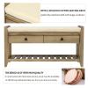 GRFIT Shoe Storage Cabinet Shoe Rack with Cushioned Seat and Drawers, Multipurpose Entryway Storage Bench, Grey Wash Shoe Organizer view 2