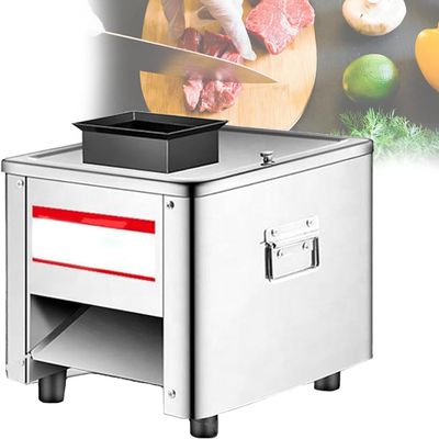 NYMFEA 850W Commercial Stainless Steel Meat Cutter, Electric Meat Slicer Shredded Cutting Machine, Chicken Fish Beef Meat Vegetable Slicer, for Slices Strips Cubes,15MM