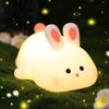 OkiyiD Bunny Lamp,Big Face Rabbit Night Light for Kids, Cute Easter Bunny Gifts, Kawaii Nursery Bedroom Decor, Rechargeable Silicone LED Squishy Night Light view 1