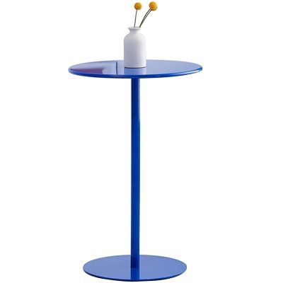 Lonmrrton Blue Cocktail Bar Table | Round Bistro Table Counter Height Pub Table | High Kitchen Dining Table | Metal Coffee End Table Sofa Side Table Snack Table (Size : 60x60x72cm)