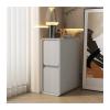 Bed Side Tables Nightstand with 2 Drawers Space Saving Ultra Narrow Bedside Table Wood End Tables Side Table Bedside Locker for Livingroom Bedroom Office, Grey Nightstands (Size : L30xD40xH50cm) view 1
