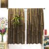 Bamboo 3D Printed Outdoor Curtain Zen Japanese Nature Thermal Insulated Room Darkening Curtains for Living Room Bedroom Drapes 2 Panels 42x45 Inch view 3