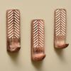 Indian Shelf 3 Decorative Wood Adhesive Wall Hooks No Drill - Arrow Leaf view 1