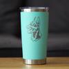 Bevvee Doberman Face - Insulated Coffee Tumbler Cup with Sliding Lid - Stainless Steel Travel Mug - Doberman Dog Gifts for Women and Men - Teal view 2